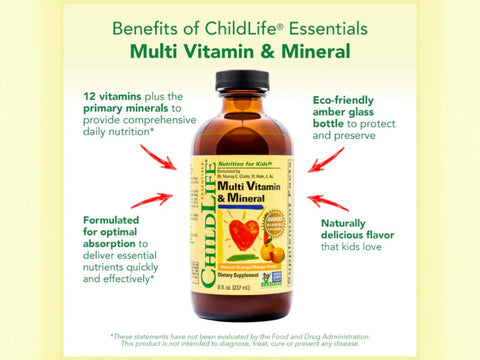 ChildLife Children’s Multi Vitamin and Mineral 237ml daily immune and growth support formula