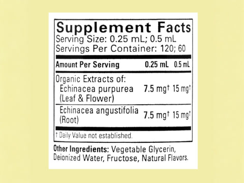 ChildLife Echinacea 30ml bottle supplement facts