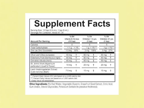 ChildLife First Defense 118ml supplement facts