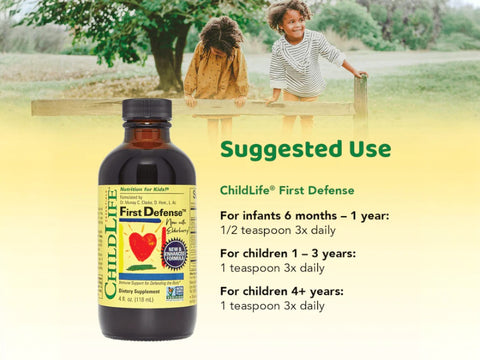 ChildLife First Defense 118ml suggested use instructions