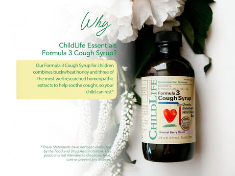 ChildLife Formula 3 Cough Syrup 118ml bottle close up label
