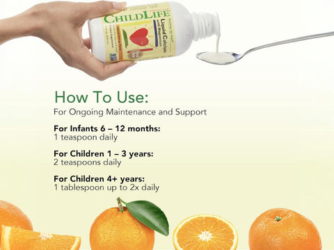 ChildLife Liquid Calcium with Magnesium 473ml suggested use instructions