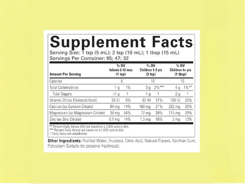 ChildLife Liquid Calcium with Magnesium 473ml supplement facts