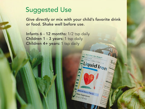 ChildLife Liquid Iron 118ml suggested use instructions