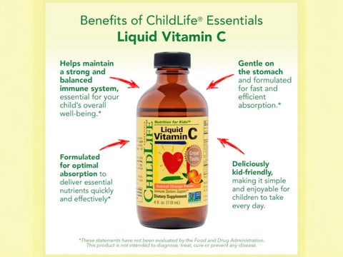 ChildLife Liquid Vitamin C 118ml immune support antioxidant formula