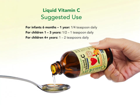 ChildLife Liquid Vitamin C 118ml suggested use instructions