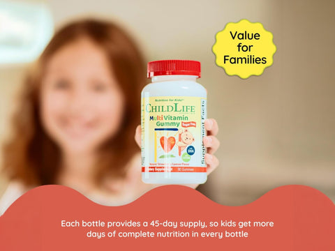ChildLife Multi Vitamin Gummy Sugar Free 90 gummies front label packaging