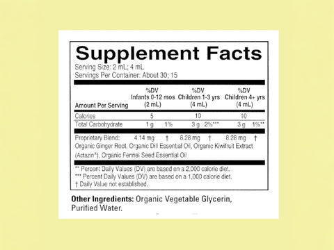 ChildLife Organic Gripe Water 59ml bottle supplement facts