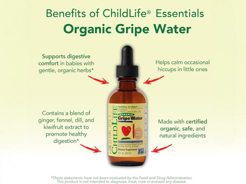 ChildLife Organic Gripe Water 59ml herbal digestive support formula