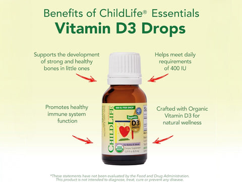 ChildLife Organic Vitamin D3 6.25ml immune and bone support formula
