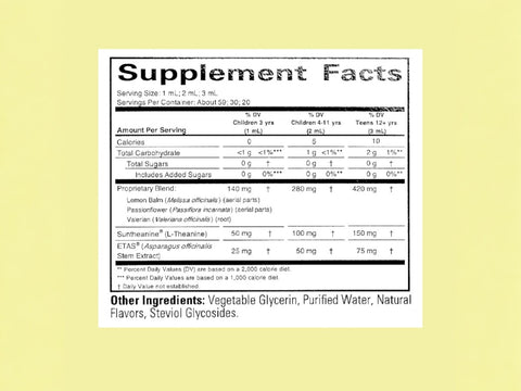 ChildLife Sleep Essential 59ml supplement facts