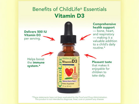ChildLife Vitamin D3 Drops 30ml immune and bone support formula