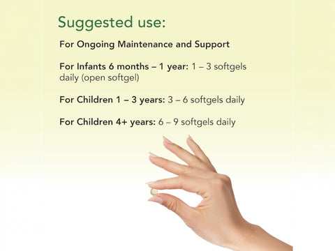 ChildLife Pure DHA 90 softgels suggested use instructions