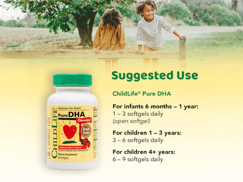 ChildLife Pure DHA 90 softgels suggested use instructions