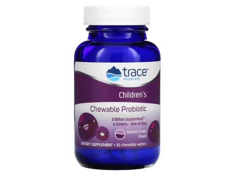 Children's Chewable Probiotic Grape - 30 Count front view bottle packaging