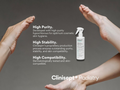 Clinisept+ Podiatry product with hands holding it against a gray background