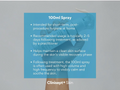 Clinisept+ Skin 100ml spray packaging with text on a gray background