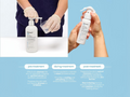Bottle of Dermaplaning product with text on a blue background