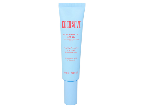 Coco & Eve Daily Water Gel SPF 50+ Sunscreen tube, 60ml.