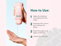 How to Use: Demonstrating the lather of Coco & Eve clarifying shampoo in hair.