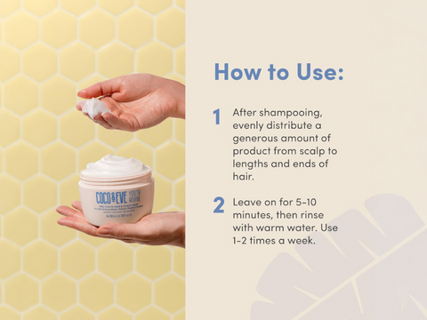 How to Use: Applying Coco & Eve hair mask to damp hair in shower.
