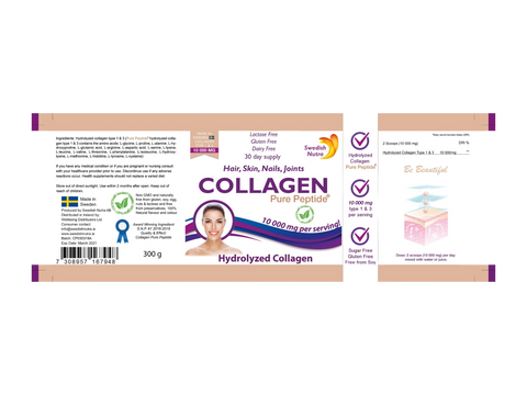 Barcode image: Swedish Nutra collagen pure peptide powder 300g barcode packaging