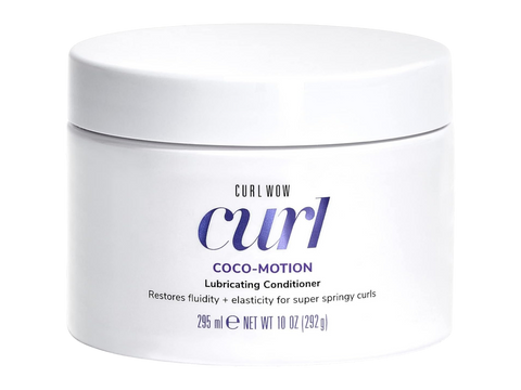 Color Wow Coco-Motion Lubricating Conditioner for Dry Curly Hair 295ml front plastic container packaging showing product name and branding