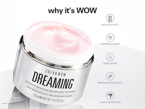 Color Wow Dreaming Advanced Hair Treatment and Repair Mask bottle, 215ml.