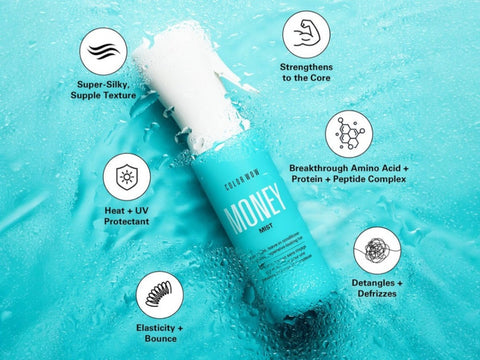 Color Wow Money Mist Luxe Light & Leave-In Conditioner 150ml side bottle packaging with product details