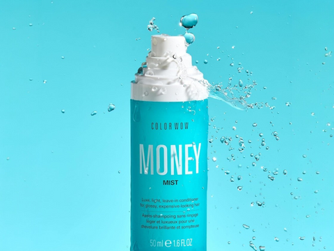 Color Wow Money Mist Luxe Light & Leave-In Conditioner 50ml spray nozzle and bottle close up