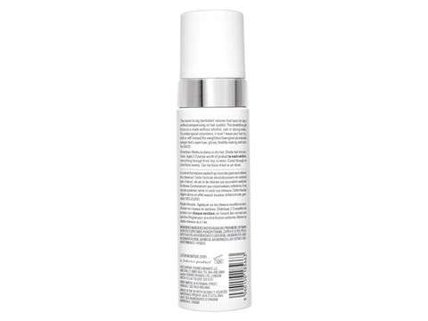 ack label of Color Wow Bombshell Volumizer showing instructions and ingredients.