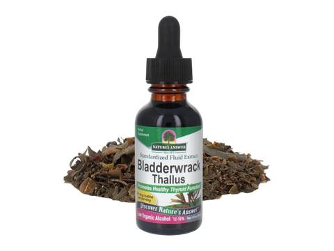 Nature’s Answer Bladderwrack thallus liquid extract low alcohol 30ml bottle front label