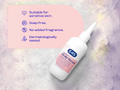 E45 Dermatological Scalp Serum bottle with product features on a textured background