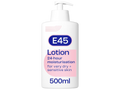 E45 lotion bottle on a white background