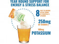 How to Use: Ener-B+ Sugar Free Orange sachet mixing instructions 30 sachets on white background