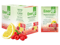 Ener-B+ Sugar Free Raspberry Lemonade vitamin B powder mix box front label 30 sachets on white background