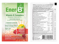 Ener-B+ Sugar Free Raspberry Lemonade vitamin B powder mix front label 5.66g sachets with barcode
