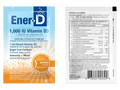 Ener-D Sugar Free Orange vitamin D powder mix front label 6.1g sachets with barcode