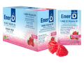 Ener-D Sugar Free Raspberry vitamin D powder mix box front label 24 sachets on white background