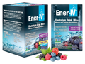 Ener-IV electrolyte drink mix powder mixed berry sachets pack 12 sachets on white background