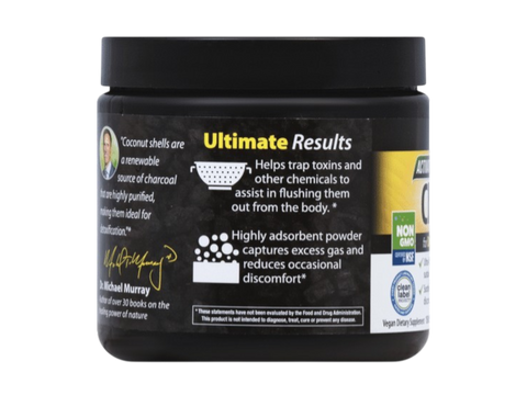 Enzymedica Activated Coconut Charcoal (150 serv) 75g key benefits digestive support and detox formula