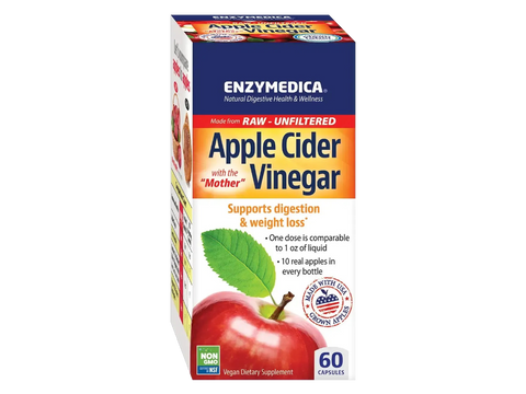 Enzymedica Apple Cider Vinegar 60 capsules front view box packaging