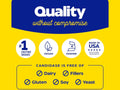 Enzymedica Candidase 42 Capsules quality badges vegan non GMO made without fillers