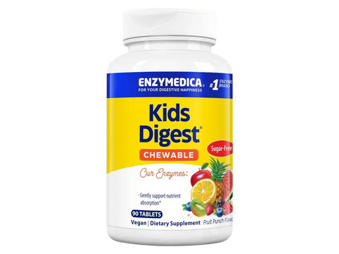 Enzymedica Kids Digest Chewable 90 tablets fruit punch flavour front view bottle packaging