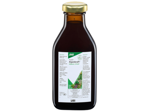 Floradix Alpenkraft Herbal Syrup with Honey & Thyme 250ml bottle angled product view