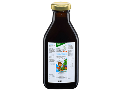 Floradix Kindervital Fruity Liquid Supplement 250ml bottle angled product view