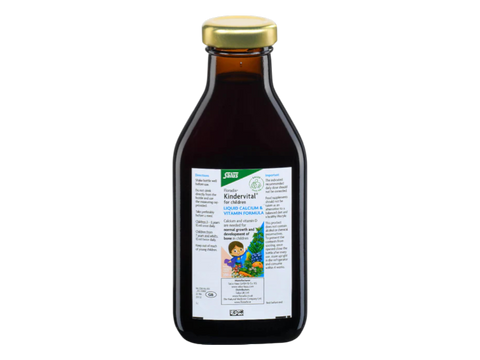 Floradix Kindervital Liquid Supplement bottle angled product view