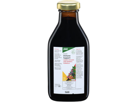 Floradix Liquid Immune Support with Vitamin & Mineral Formula 250ml bottle angled product view