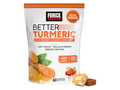 Force Factor Better Turmeric Soft Chews 60 Count close up of soft chew pieces next to pouch