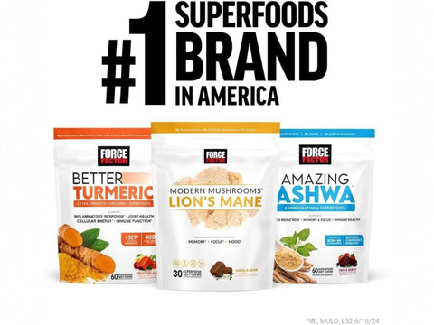 Force Factor Modern Mushrooms 90 Vegetarian Capsules front bottle packaging showing product name and mushroom graphics